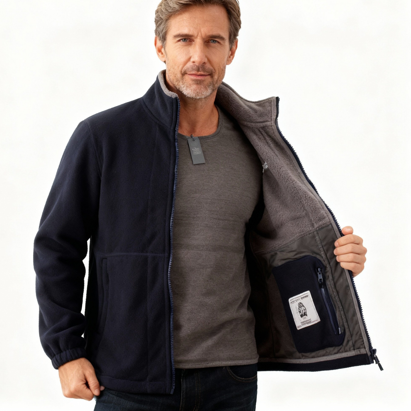 Veste double couche en polaire avec capuche